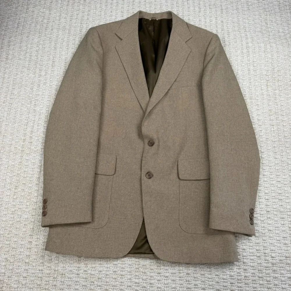 VTG Levis Mens Blazer 38L Tan Action‎ Suit Sta Prest Sport Coat